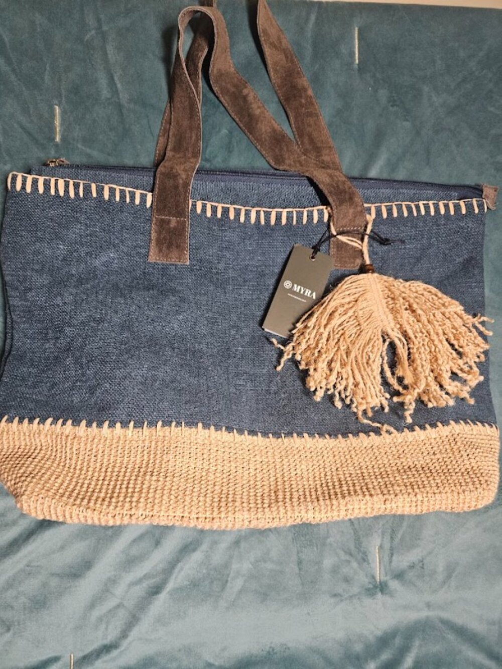 Myra Willow Wanderer Tote Bag in Sage Blue NWT - Picture 2 of 4